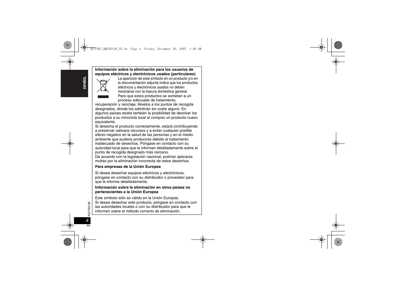 Panasonic SHFX67EK User Manual | Page 64 / 96