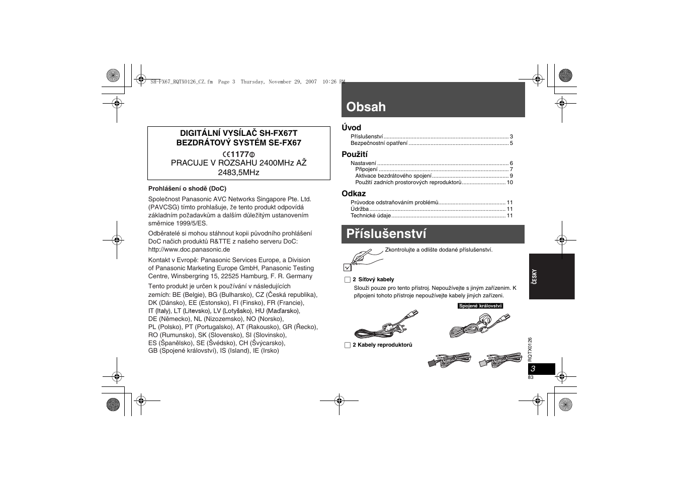 Panasonic SHFX67EK User Manual | Page 83 / 96