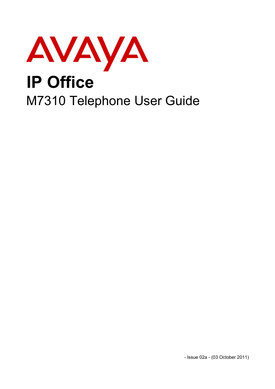 Avaya M7310 User Manual | 84 pages