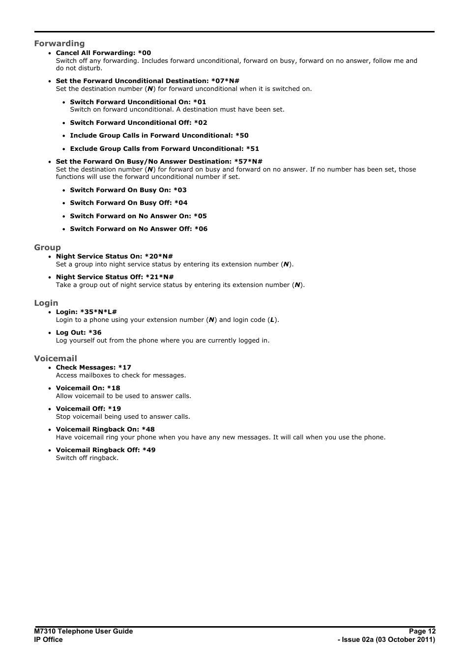 Avaya M7310 User Manual | Page 12 / 84