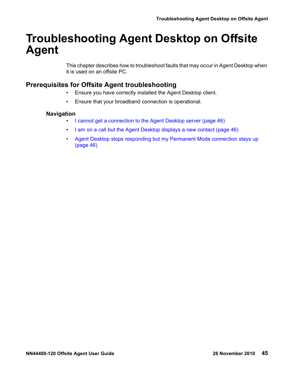 Troubleshooting agent desktop on offsite agent | Avaya NN44400-120 User Manual | Page 45 / 48