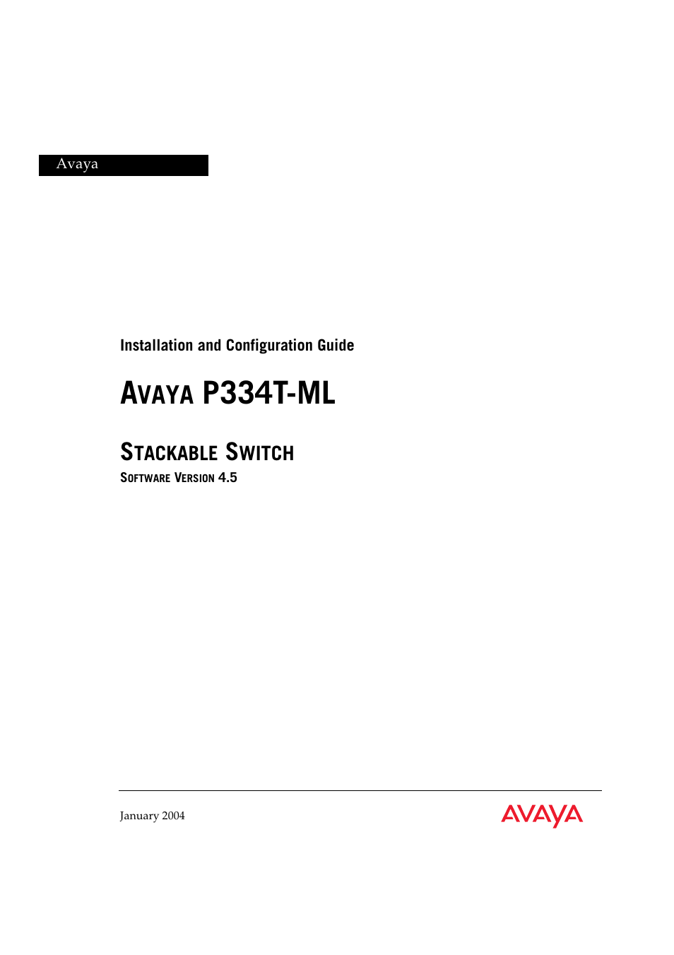 Avaya Stackable Switch P3343T-ML User Manual | 178 pages