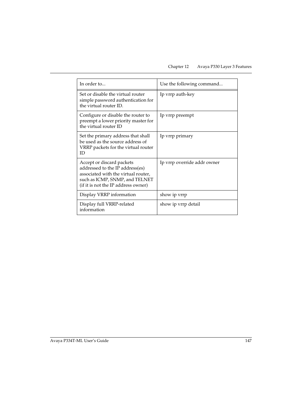 Avaya Stackable Switch P3343T-ML User Manual | Page 163 / 178