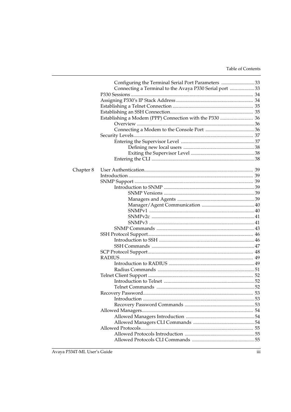 Avaya Stackable Switch P3343T-ML User Manual | Page 5 / 178