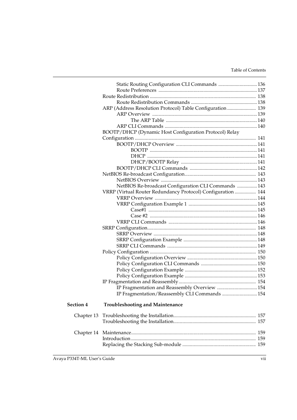 Avaya Stackable Switch P3343T-ML User Manual | Page 9 / 178