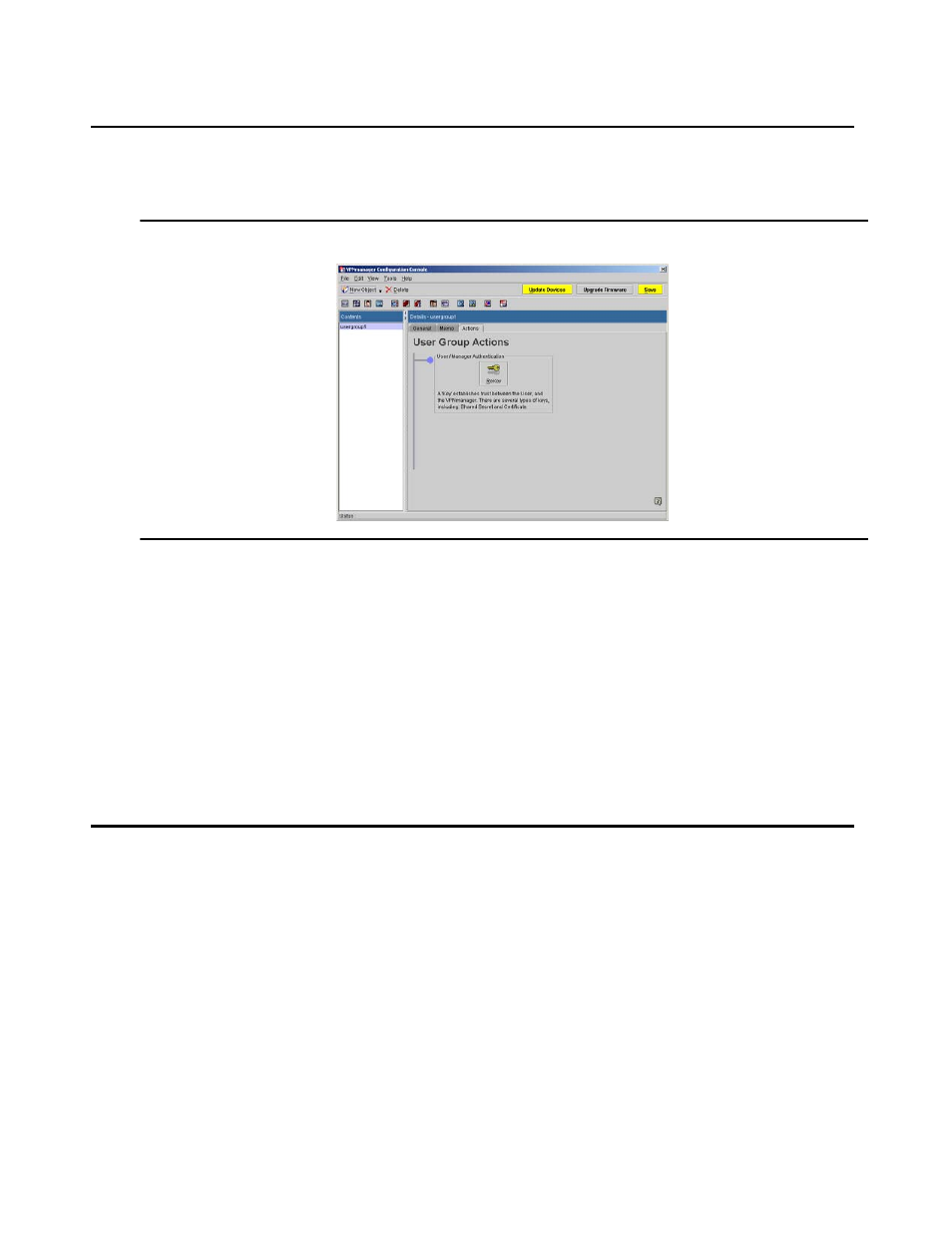 User group - actions tab, Configuring a user group | Avaya 3.7 User Manual | Page 131 / 326