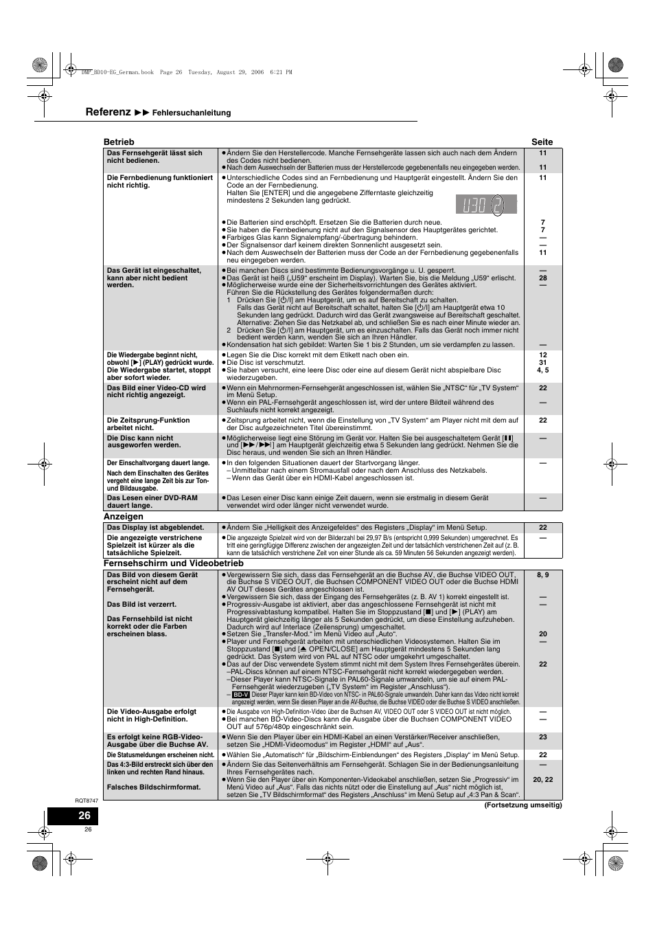 Referenz | Panasonic DMPBD10 User Manual | Page 26 / 96