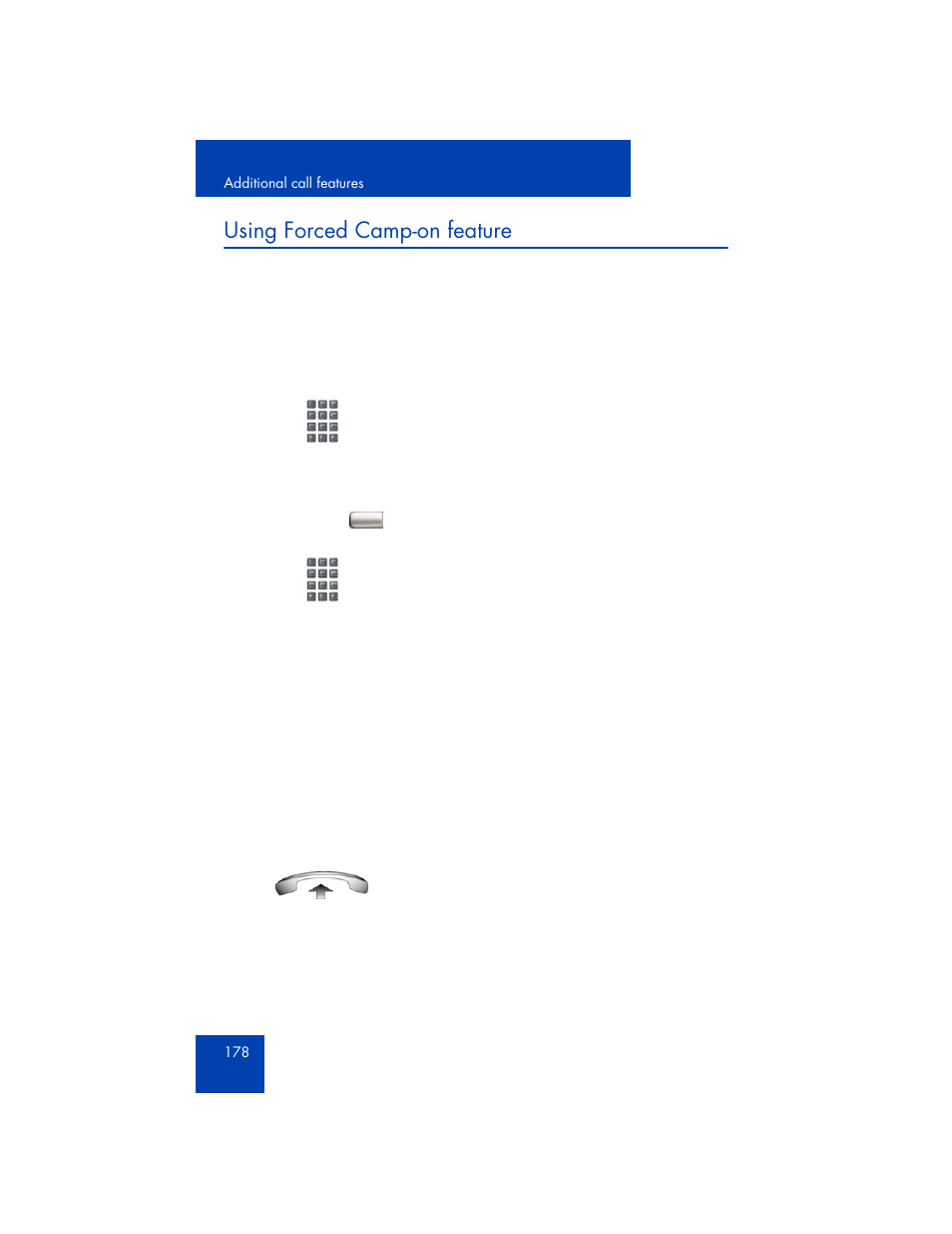 Using forced camp-on feature | Avaya 1165E User Manual | Page 178 / 260