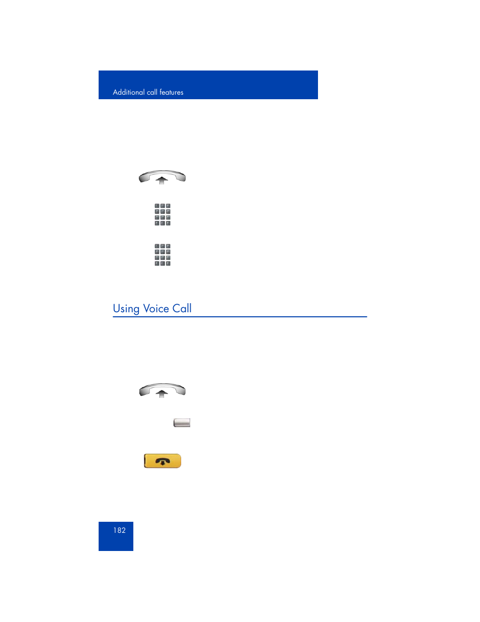 Using voice call | Avaya 1165E User Manual | Page 182 / 260