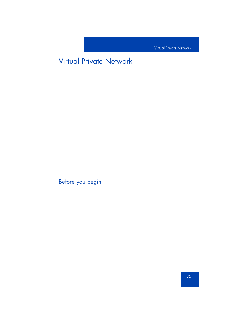 Virtual private network, Before you begin | Avaya 1165E User Manual | Page 35 / 260