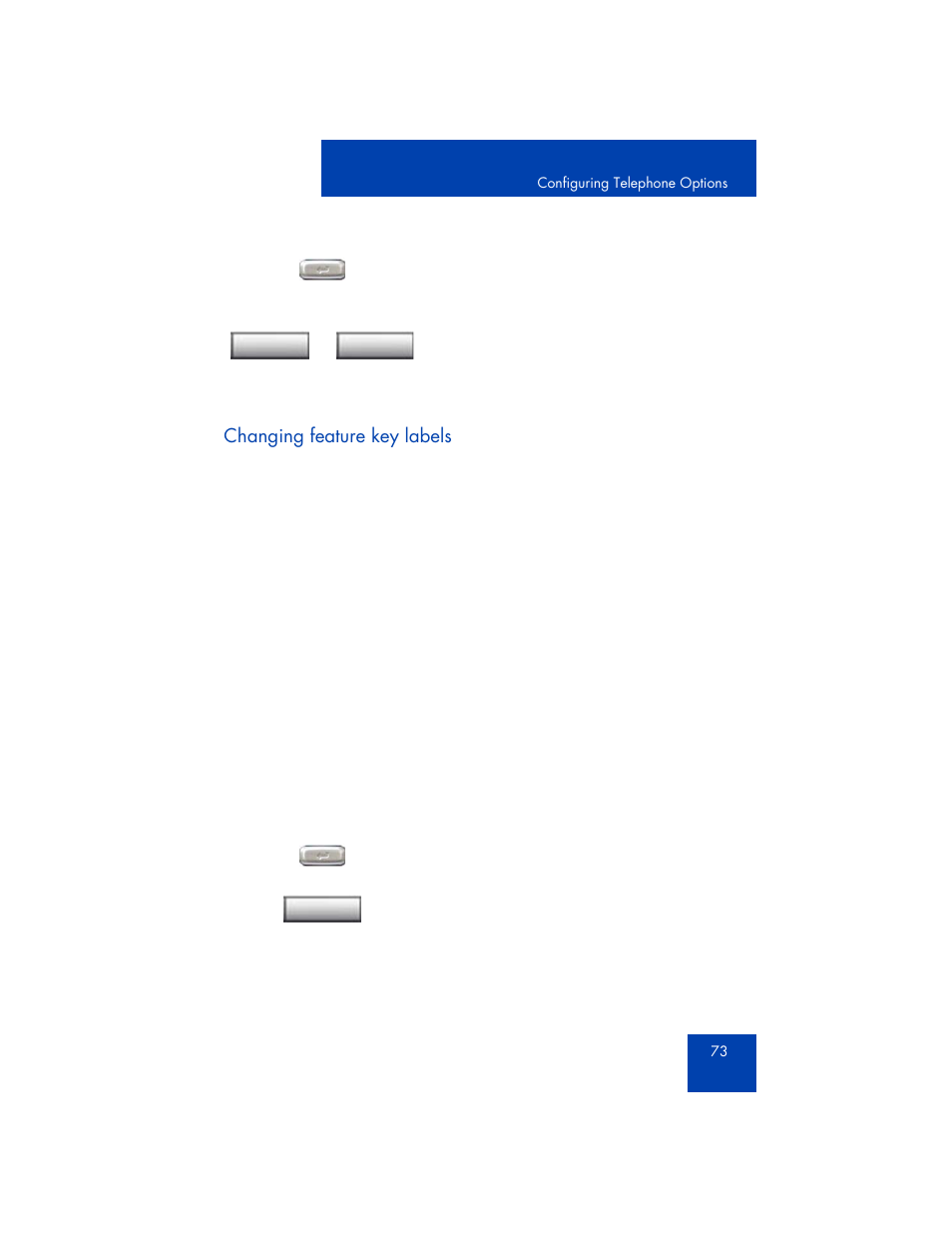 Changing feature key labels | Avaya 1165E User Manual | Page 73 / 260