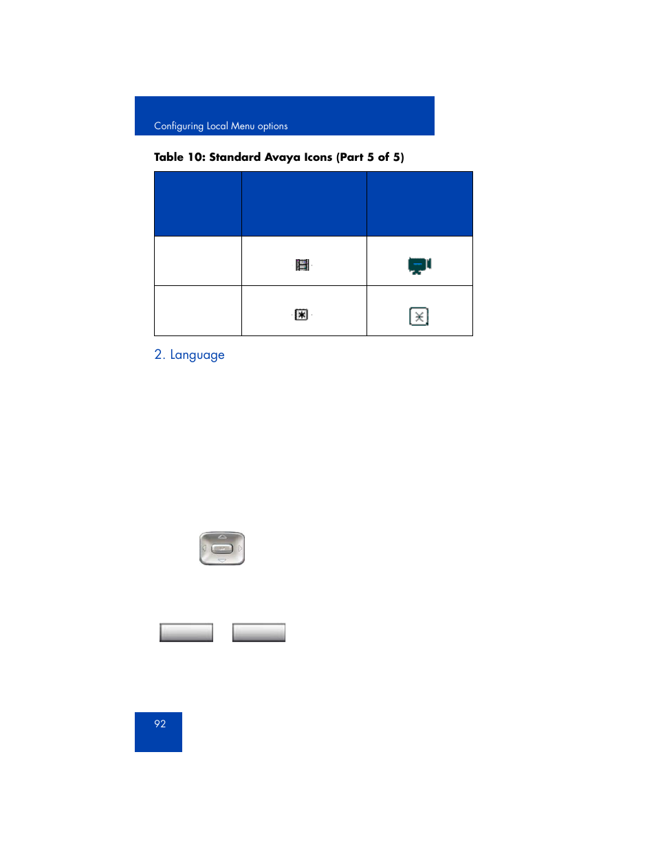Language | Avaya 1165E User Manual | Page 92 / 260
