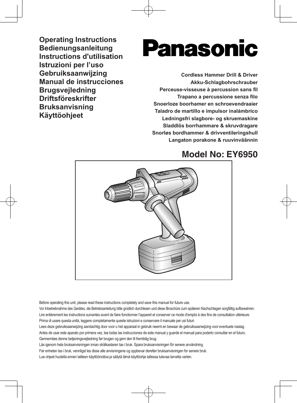 Panasonic EY6950GQKW User Manual | 68 pages