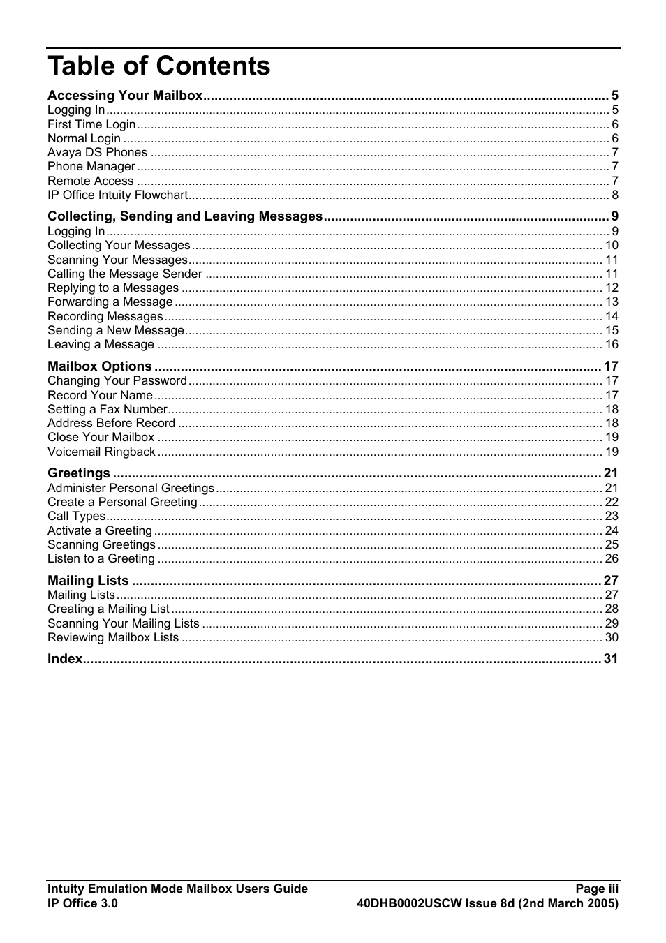 Avaya 40DHB0002USCW User Manual | Page 3 / 32
