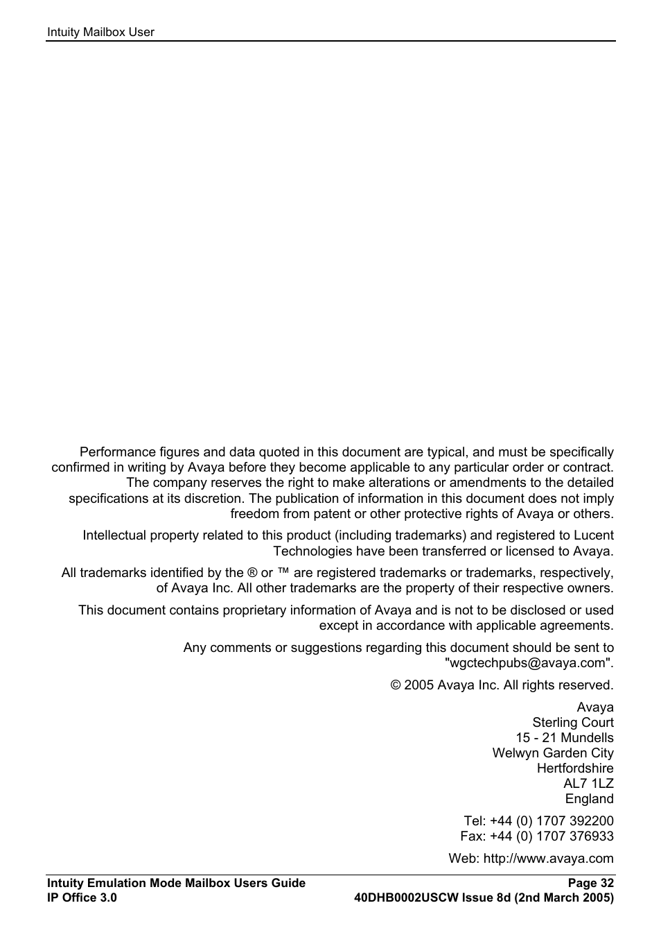 Avaya 40DHB0002USCW User Manual | Page 32 / 32