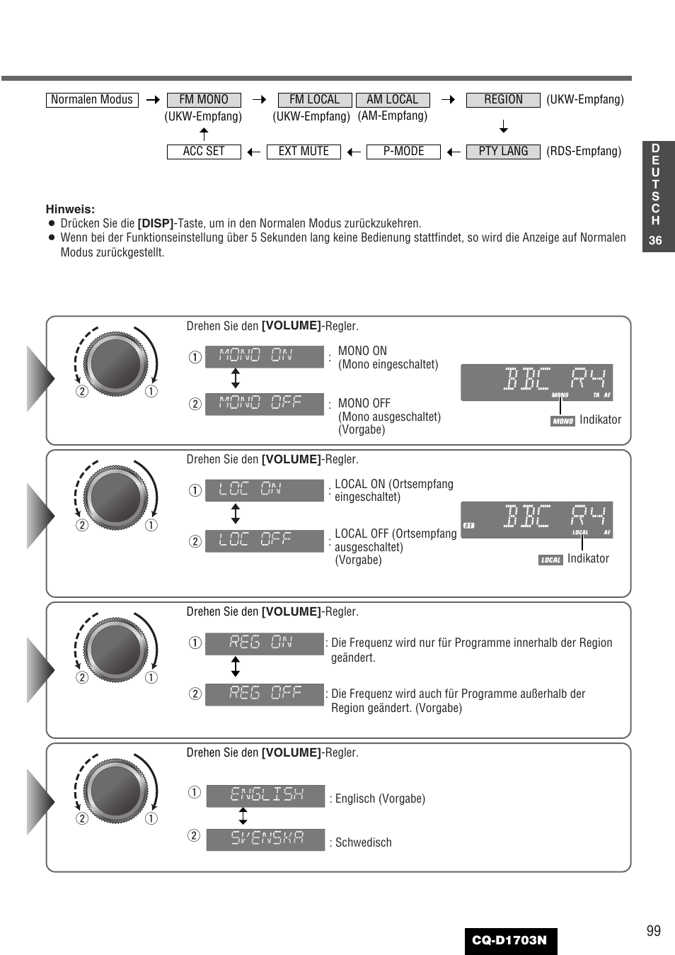 Panasonic CQD1703N User Manual | Page 37 / 64