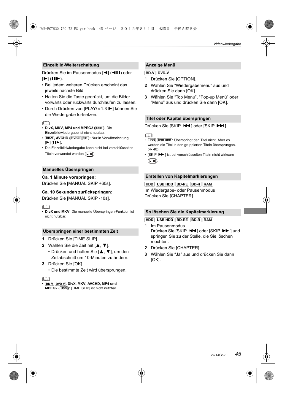 Panasonic DMRBCT720EG User Manual | Page 45 / 128