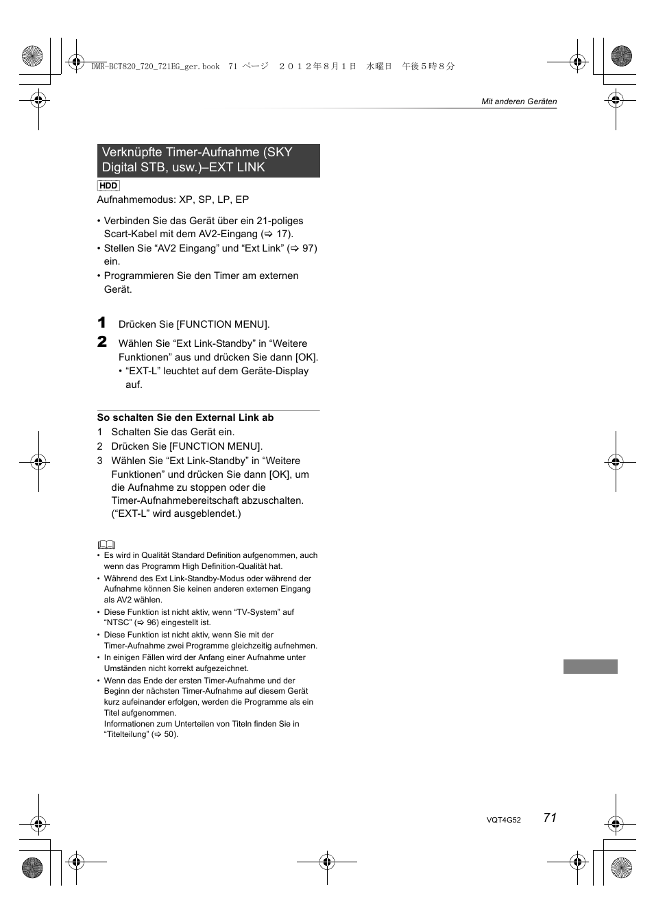 Panasonic DMRBCT720EG User Manual | Page 71 / 128