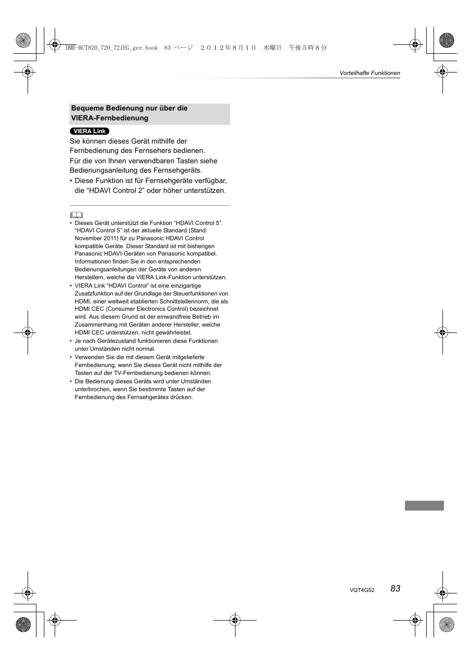 Panasonic DMRBCT720EG User Manual | Page 83 / 128