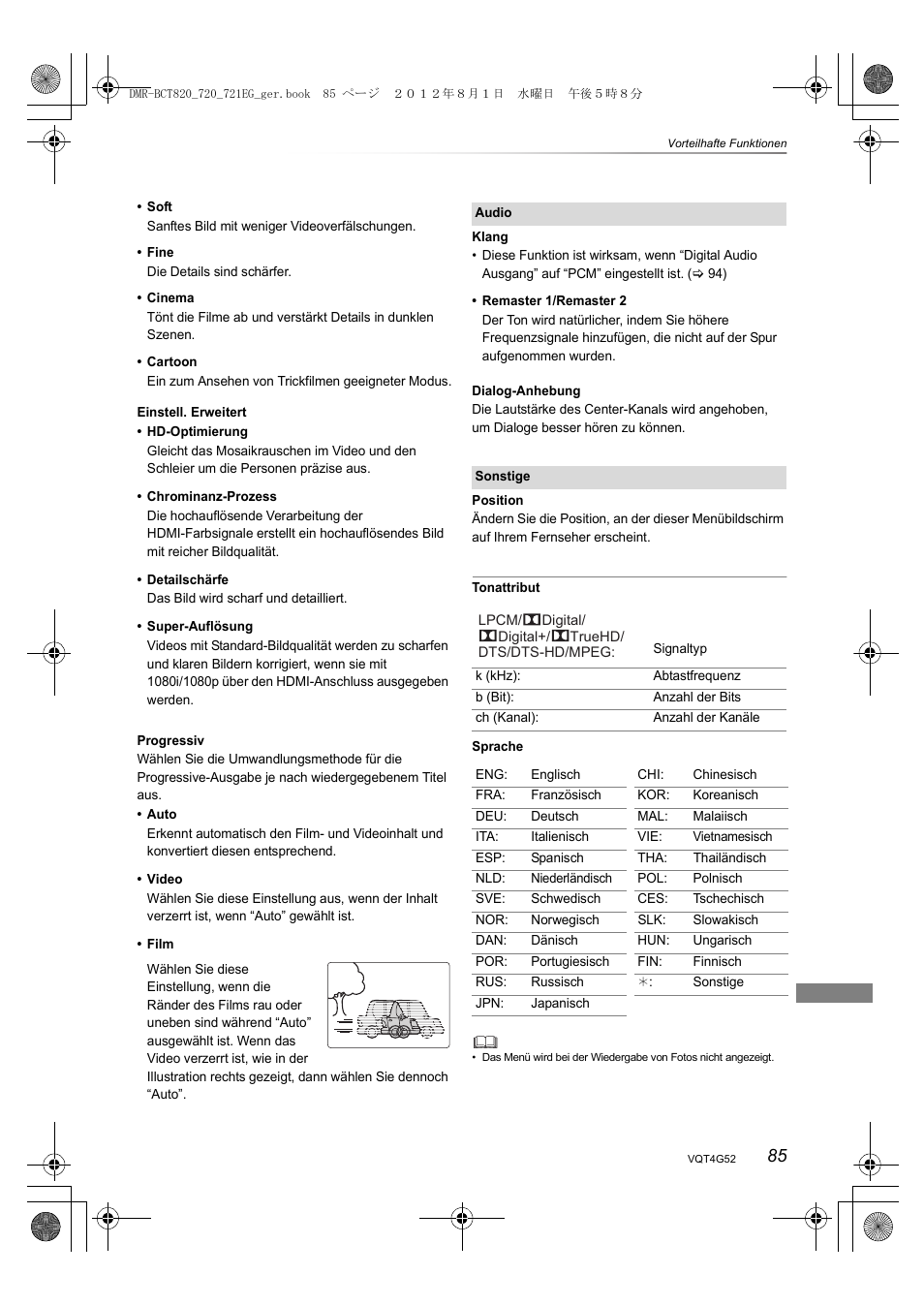 Panasonic DMRBCT720EG User Manual | Page 85 / 128