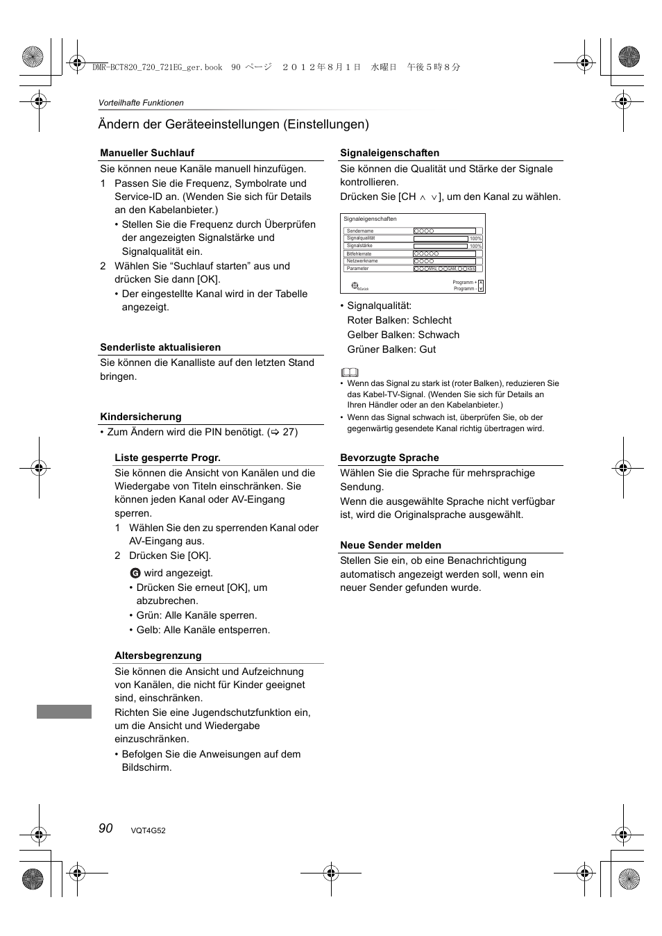 90 ändern der geräteeinstellungen (einstellungen) | Panasonic DMRBCT720EG User Manual | Page 90 / 128