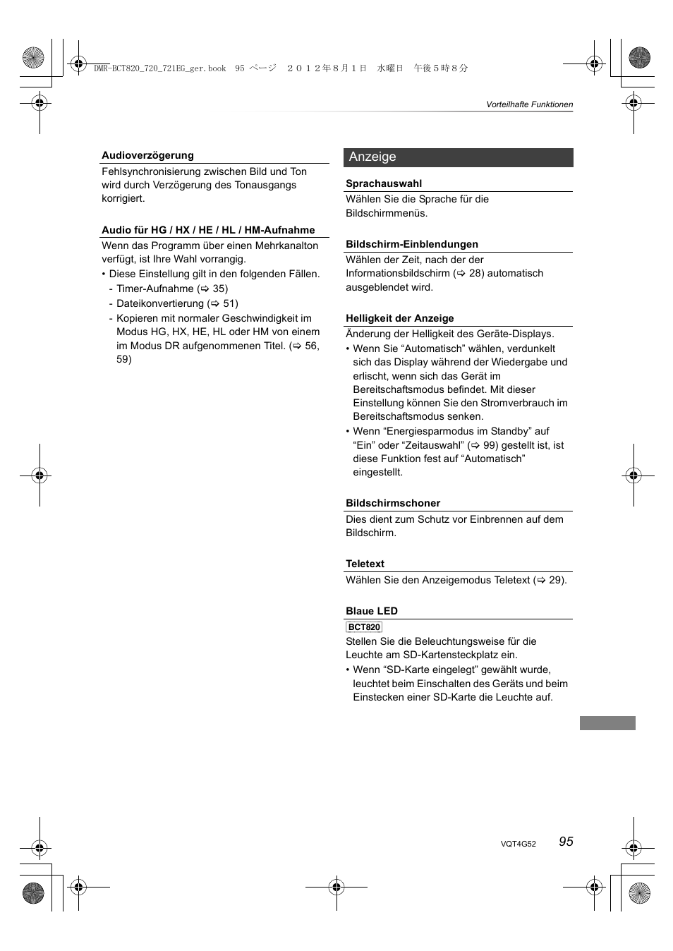 Anzeige | Panasonic DMRBCT720EG User Manual | Page 95 / 128