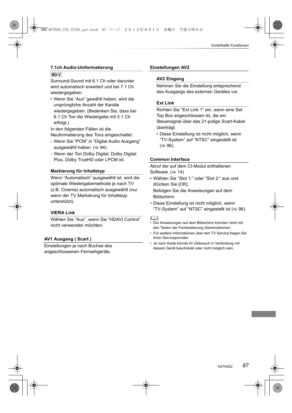 Panasonic DMRBCT720EG User Manual | Page 97 / 128