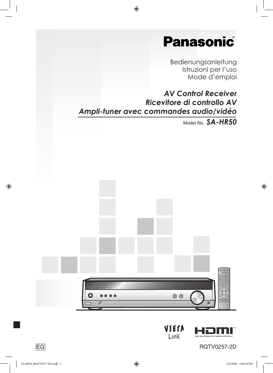 Panasonic SAHR50EG User Manual | 68 pages