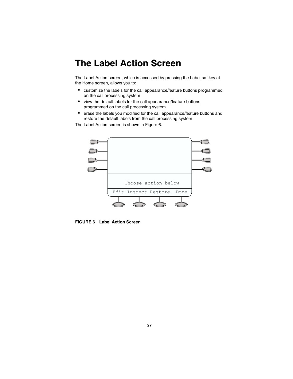 The label action screen | Avaya 555-250-701 User Manual | Page 31 / 56