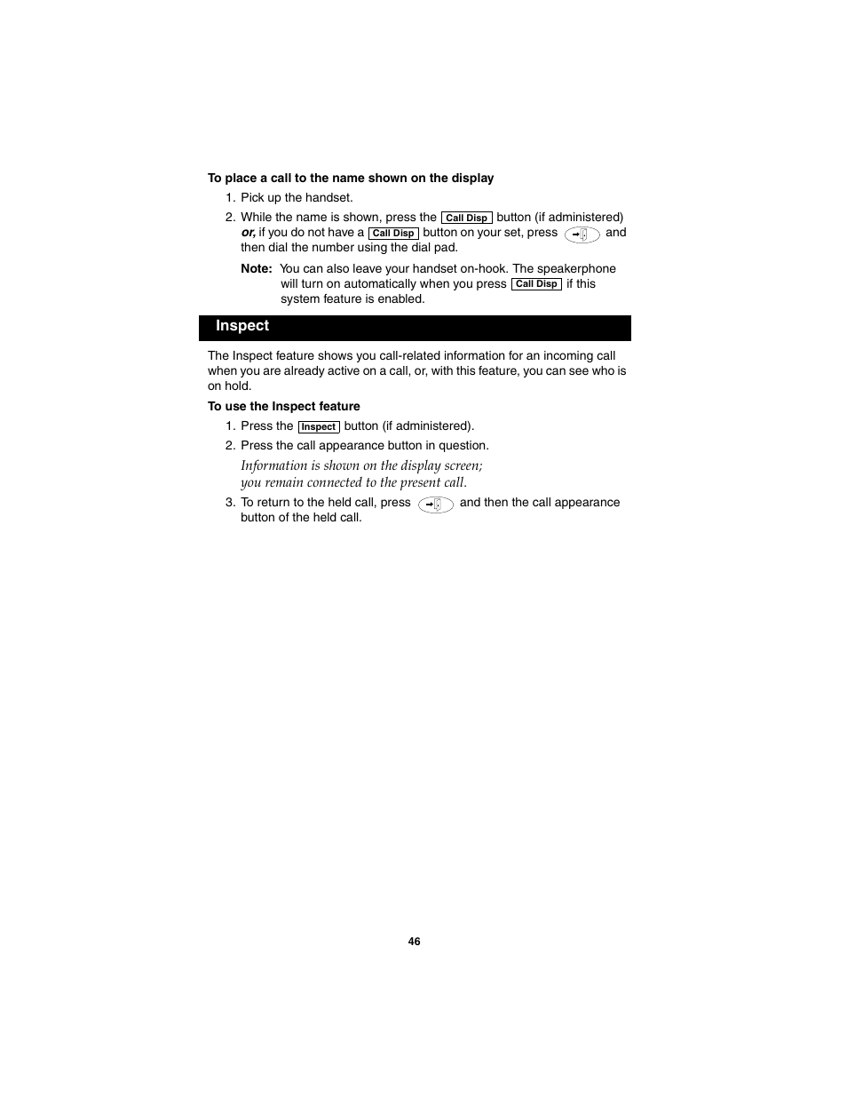 Inspect | Avaya 555-250-701 User Manual | Page 50 / 56