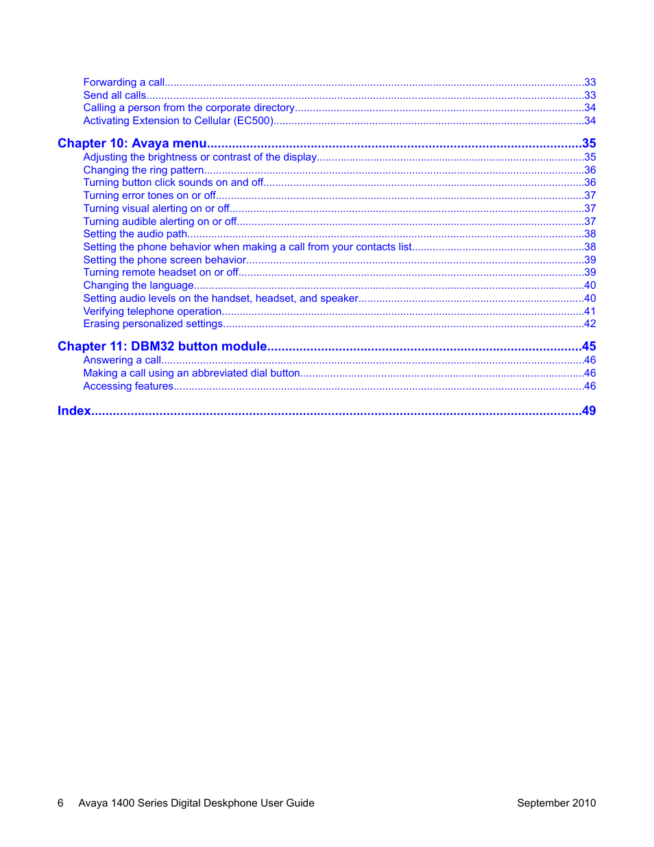 Avaya 1400 Series User Manual | Page 6 / 50