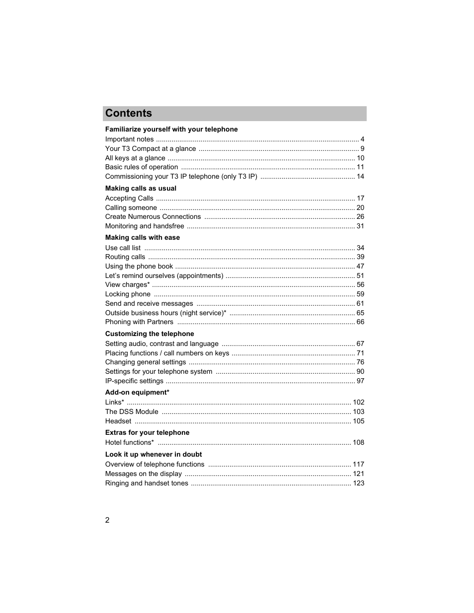 Avaya T3 (IP) Compact User Manual | Page 2 / 137