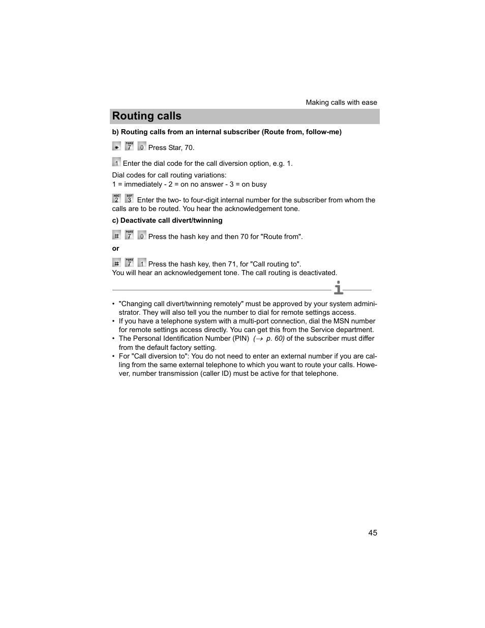 Routing calls | Avaya T3 (IP) Compact User Manual | Page 45 / 137