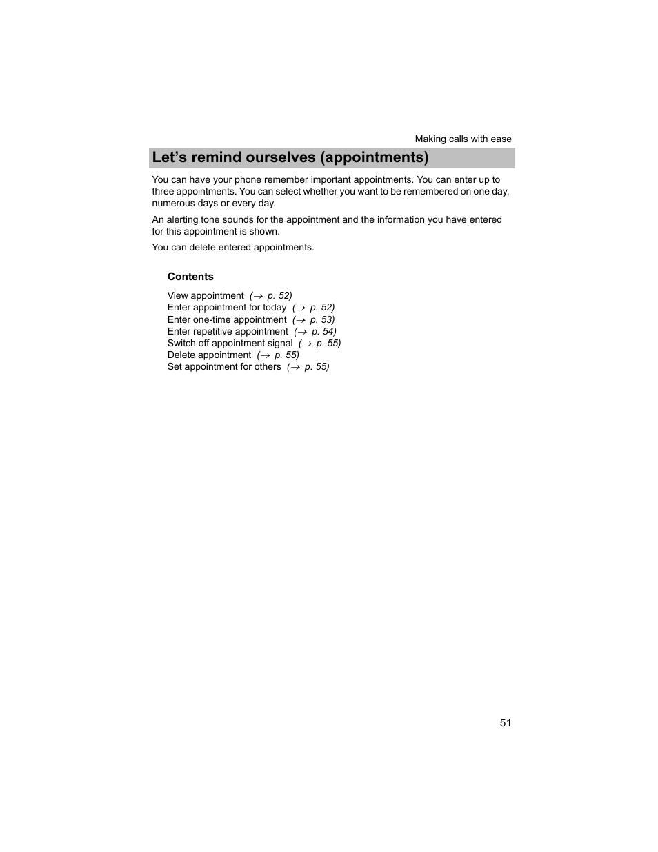 Let’s remind ourselves (appointments) | Avaya T3 (IP) Compact User Manual | Page 51 / 137