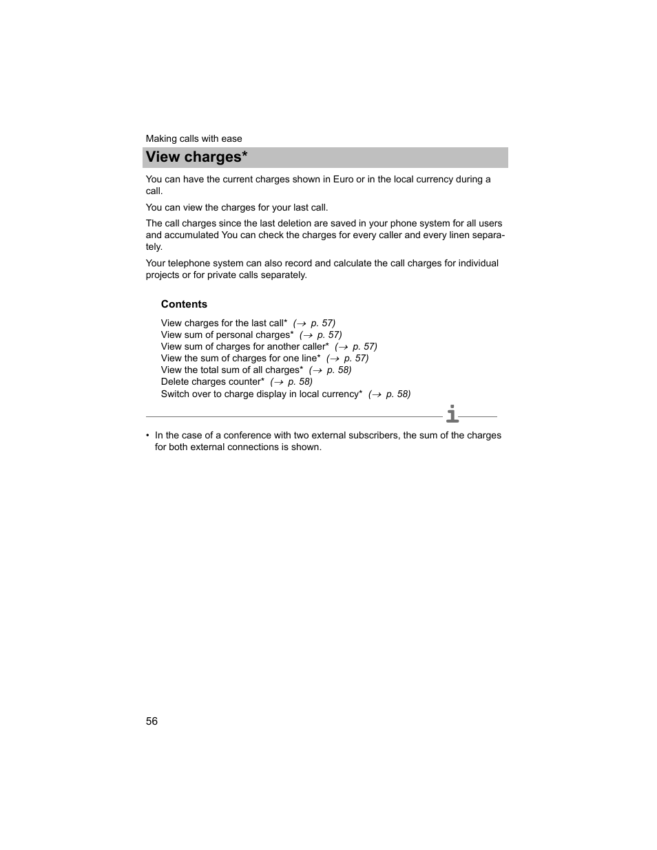 View charges | Avaya T3 (IP) Compact User Manual | Page 56 / 137