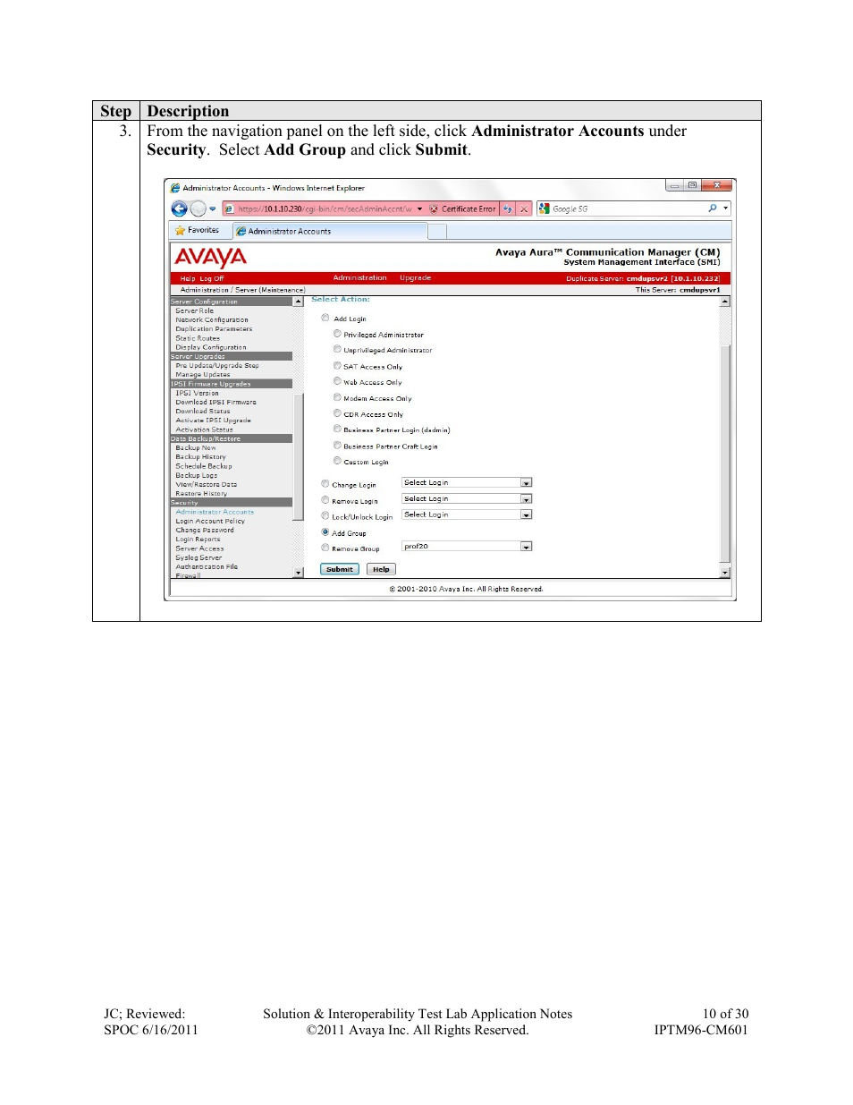 Avaya IPTM96-CM601 User Manual | Page 10 / 30