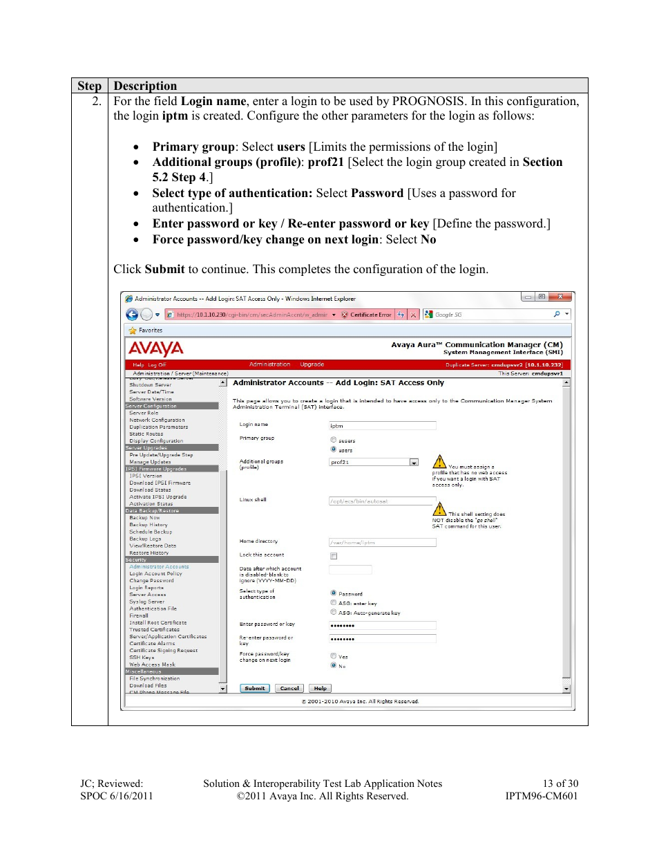 Avaya IPTM96-CM601 User Manual | Page 13 / 30