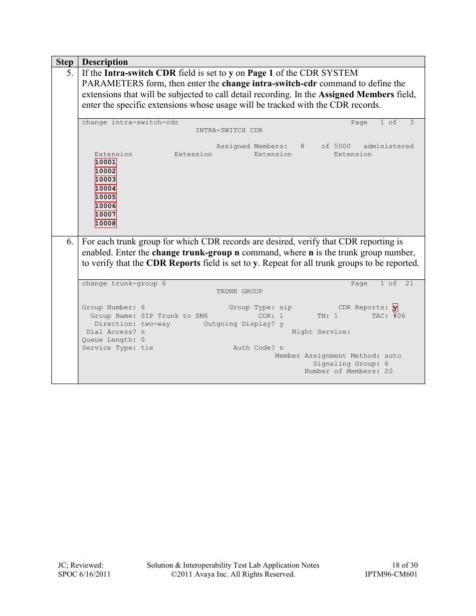 Avaya IPTM96-CM601 User Manual | Page 18 / 30