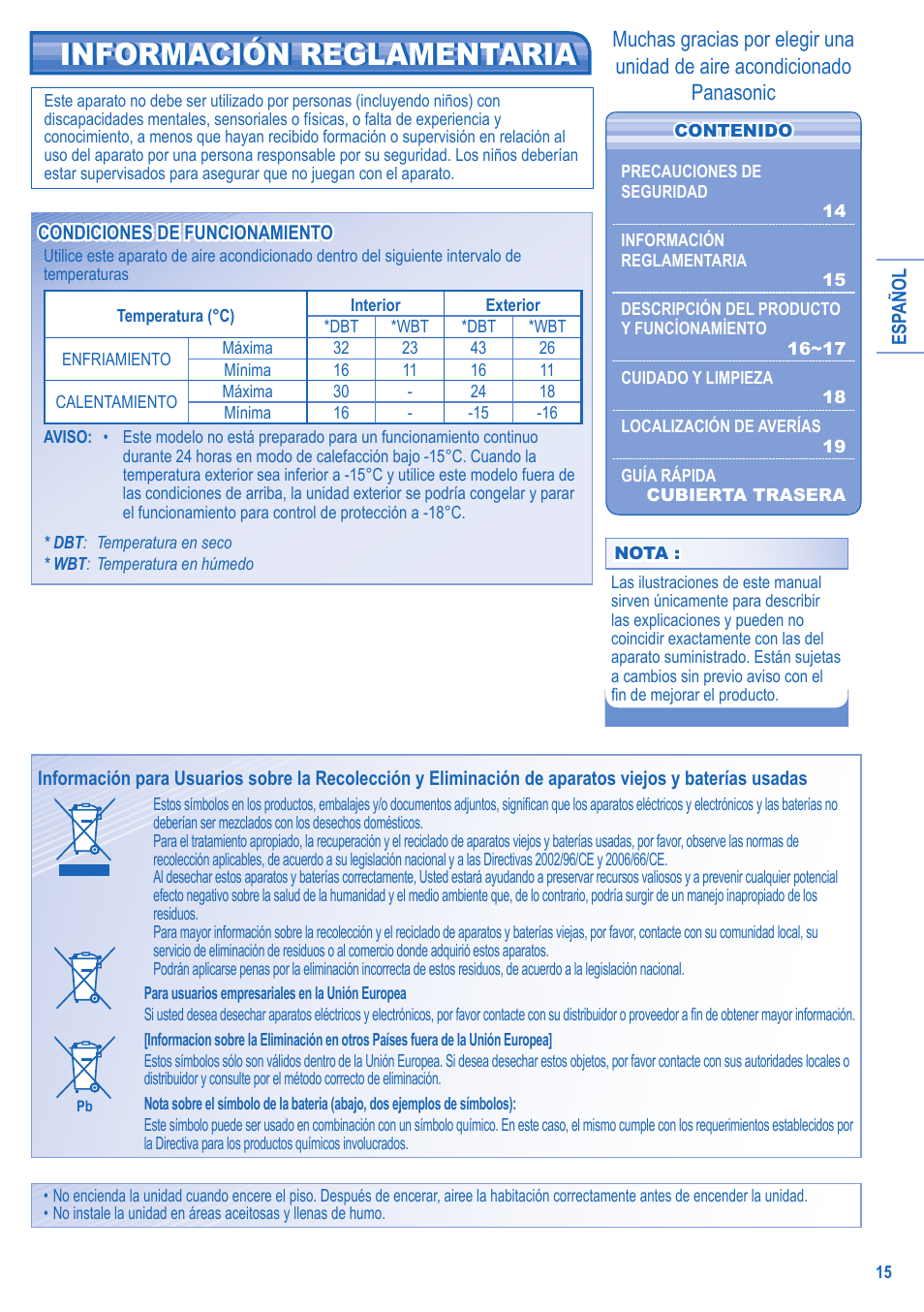 Panasonic CUE15JKE3 User Manual | Page 15 / 56