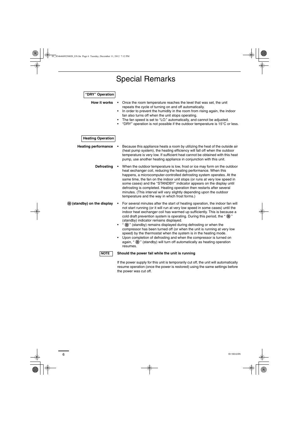 Special remarks | Panasonic S200PE1E8A User Manual | Page 6 / 72