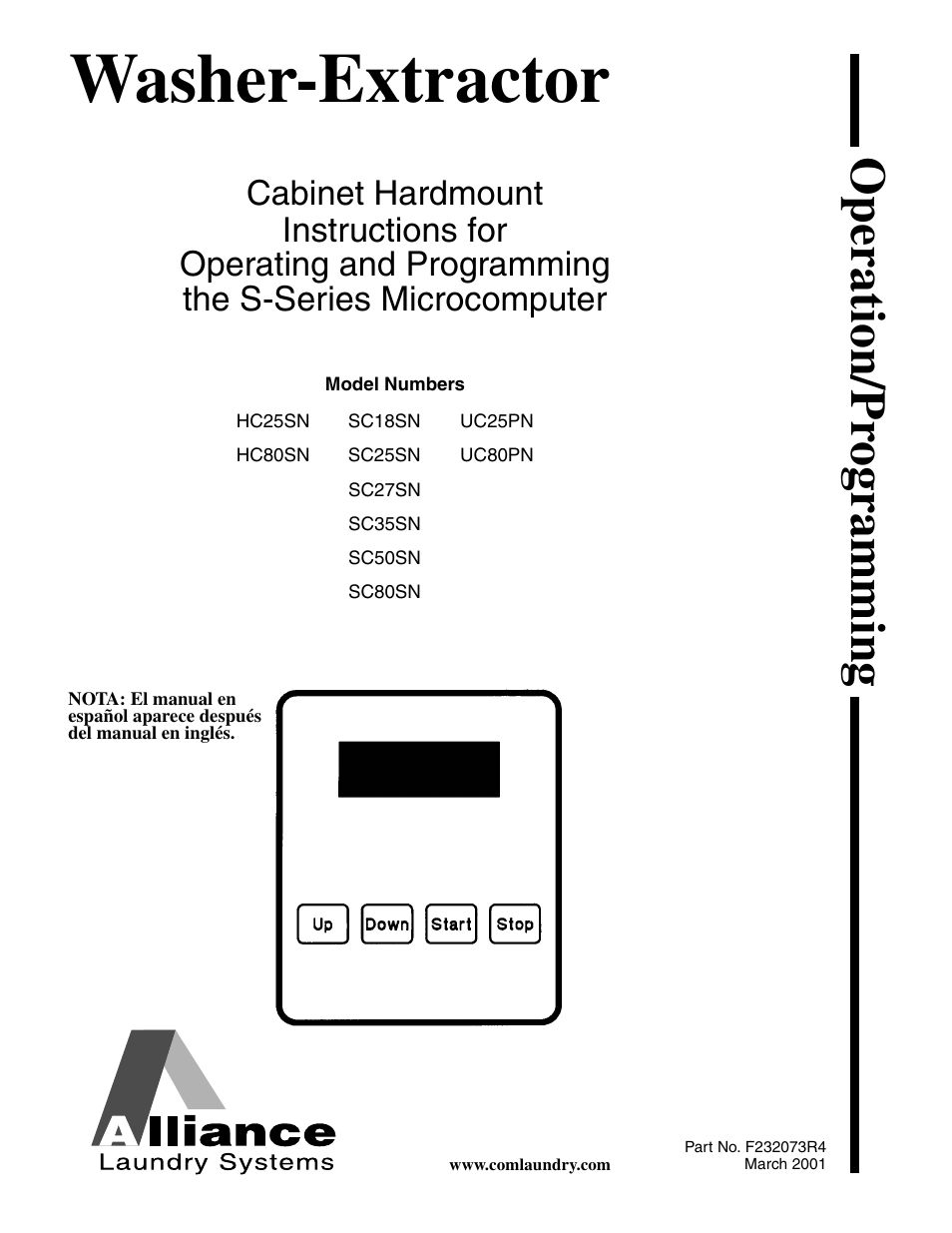 Alliance Laundry Systems UC80PN User Manual | 84 pages