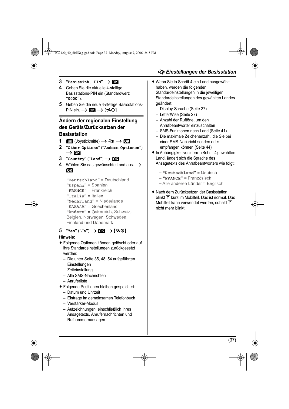 Seite 37 | Panasonic KXTG9150EX User Manual | Page 109 / 224