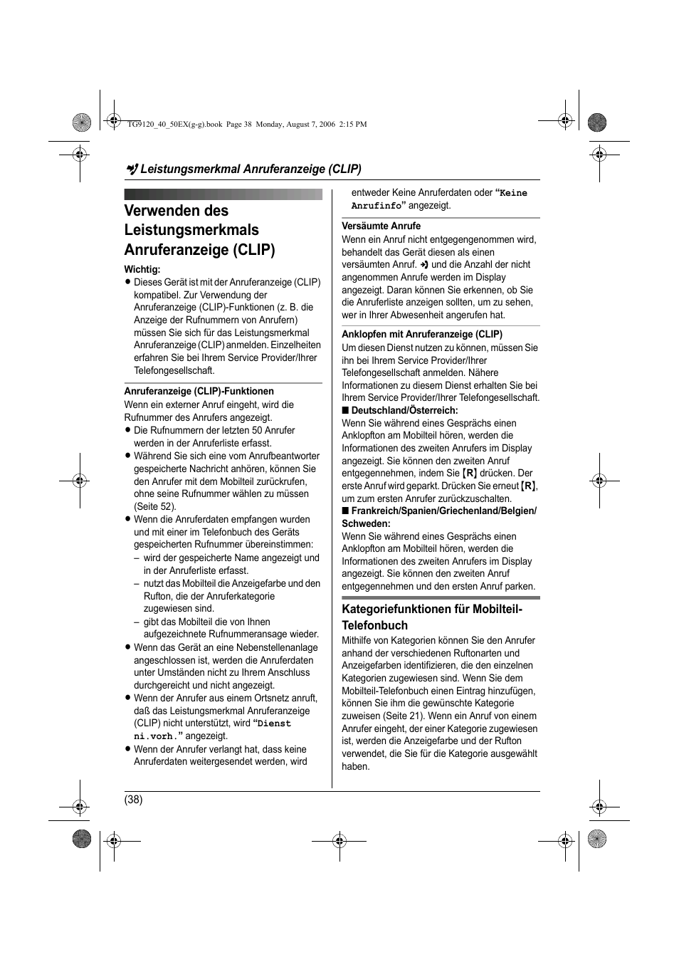 Réglages de la base | Panasonic KXTG9150EX User Manual | Page 110 / 224