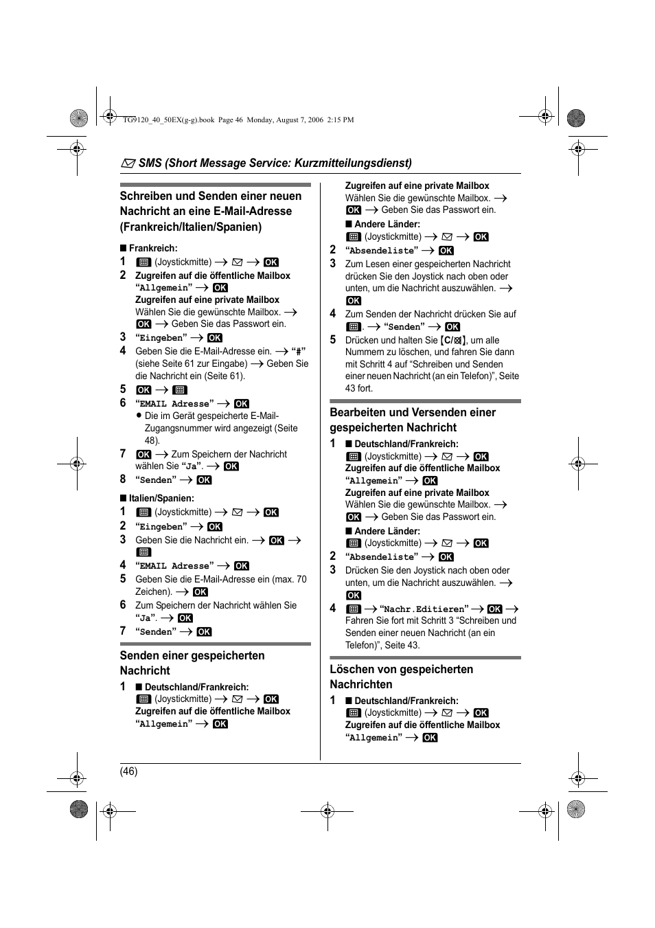 Seite 46) | Panasonic KXTG9150EX User Manual | Page 118 / 224