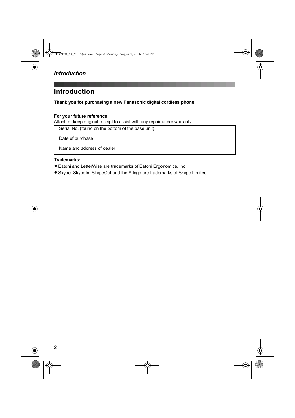 Introduction, Einführung | Panasonic KXTG9150EX User Manual | Page 2 / 224