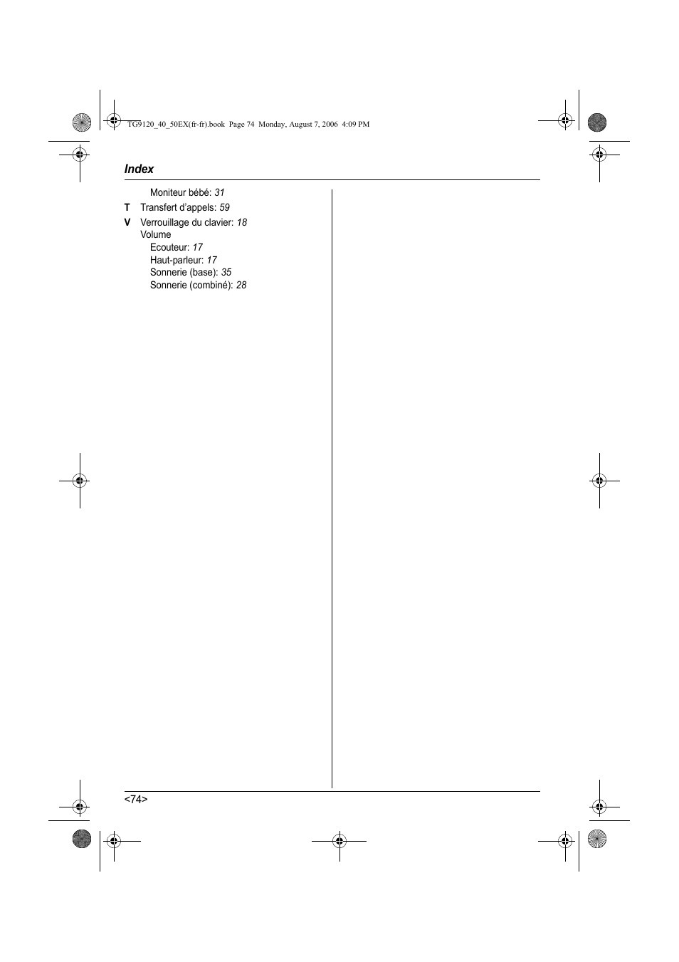 Panasonic KXTG9150EX User Manual | Page 222 / 224