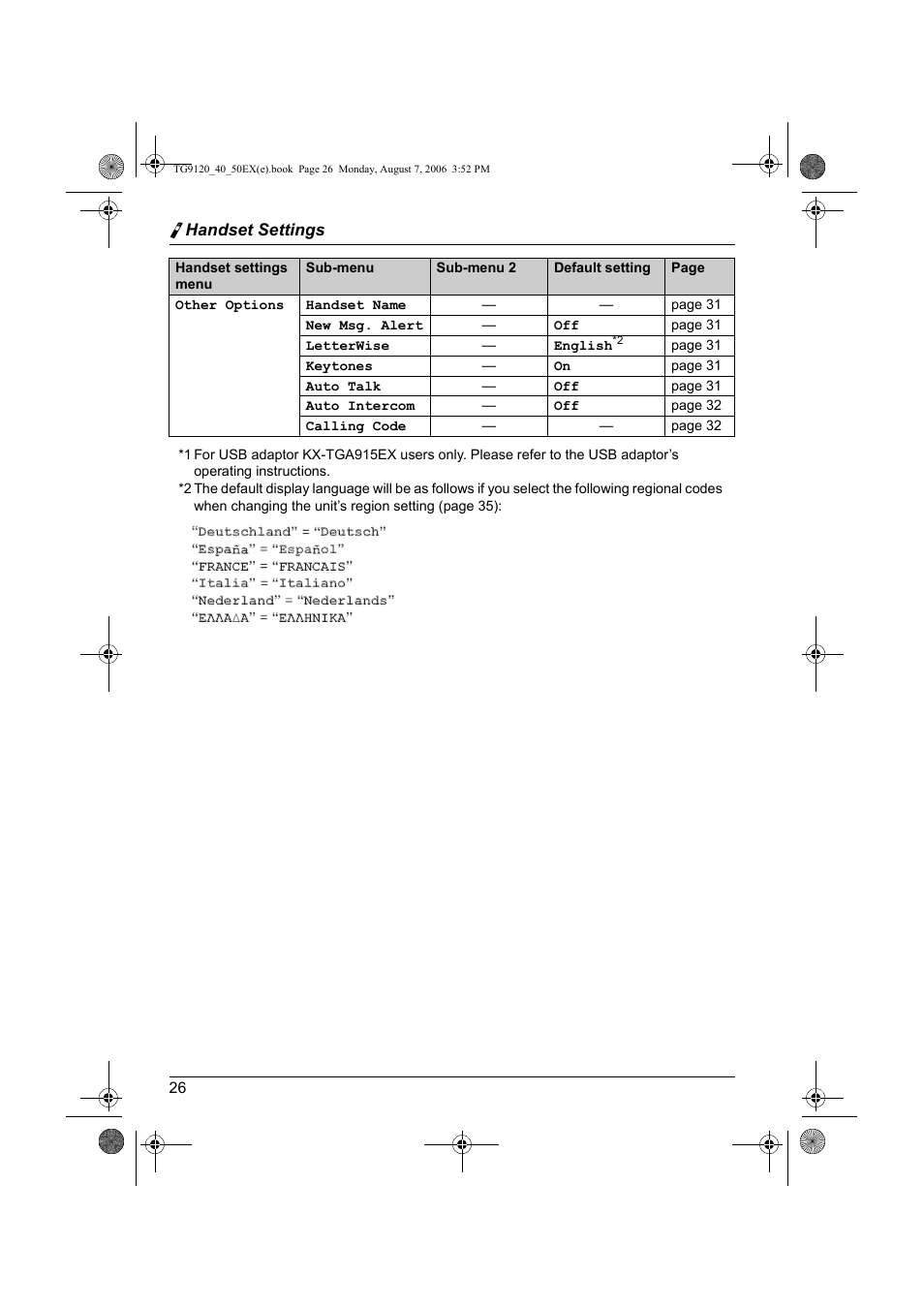 English | Panasonic KXTG9150EX User Manual | Page 26 / 224