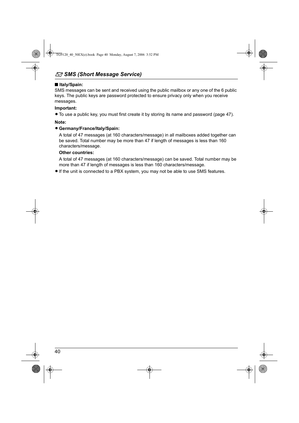 Panasonic KXTG9150EX User Manual | Page 40 / 224