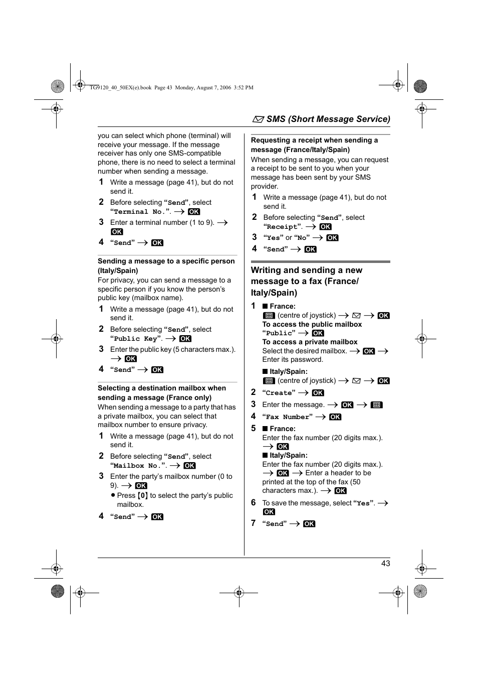 Panasonic KXTG9150EX User Manual | Page 43 / 224