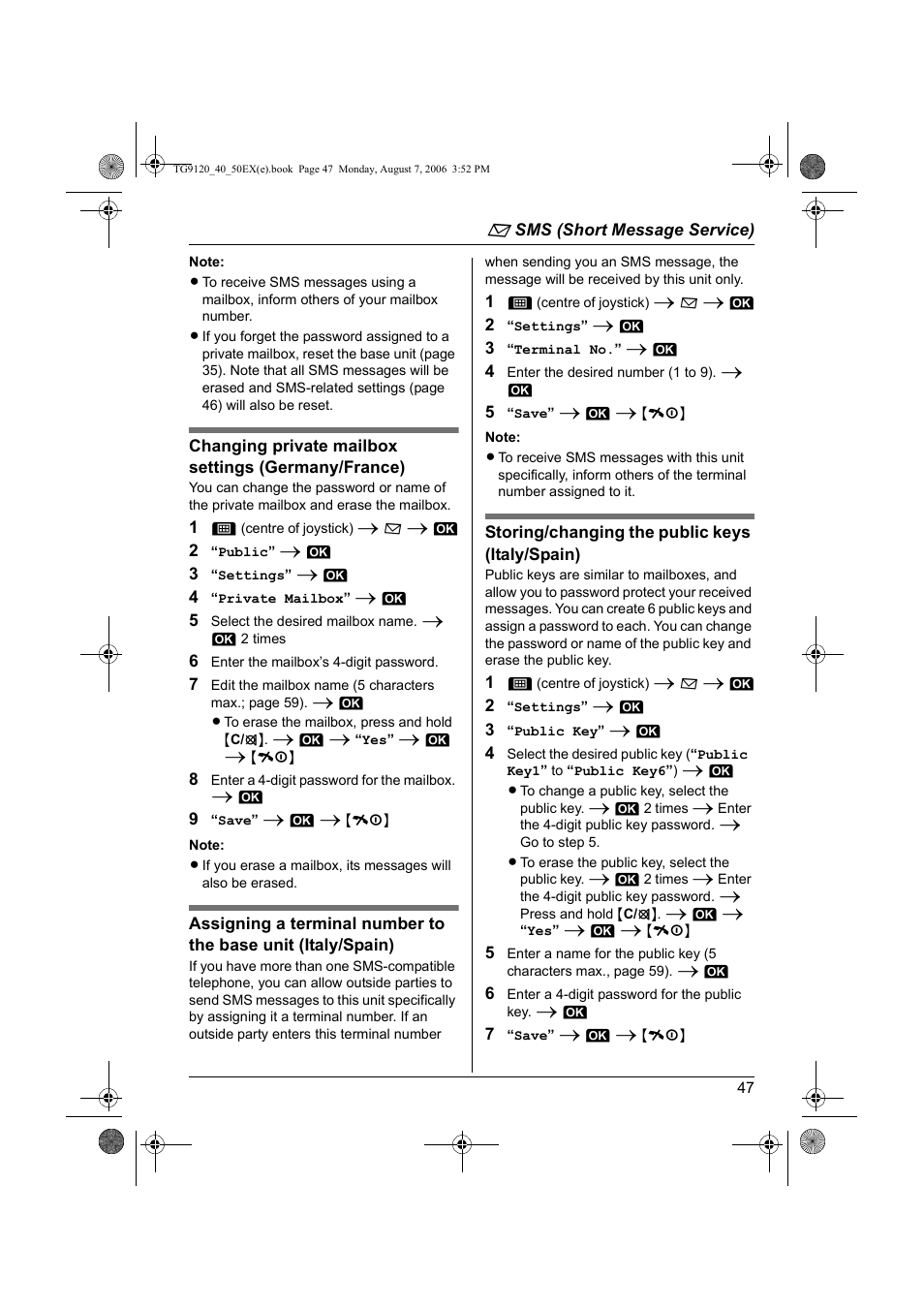 Panasonic KXTG9150EX User Manual | Page 47 / 224